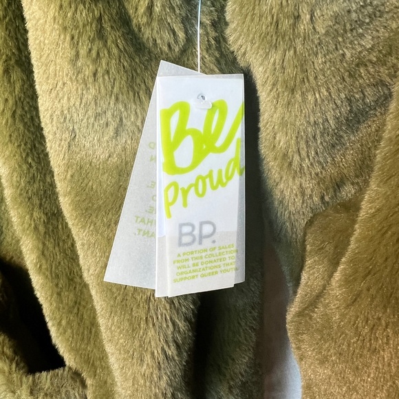 Be Proud By Bp. Gender Neutral Faux Fur Jacket In Olive Green M - Picture 8 of 16